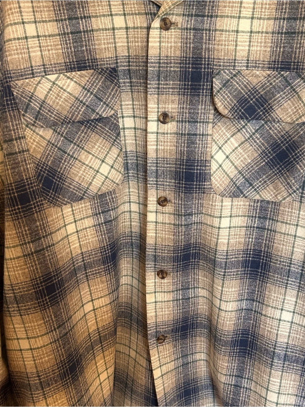 Pendleton Navy and Cream Plaid Button-Up Board Shirt - Picture 11 of 13